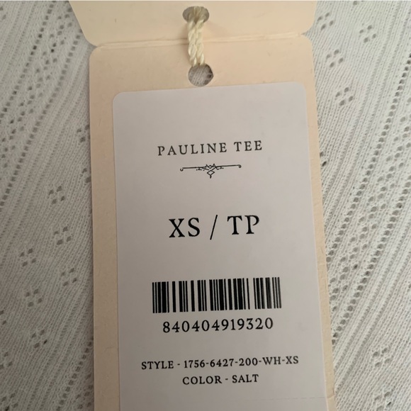 NWT Doen Pauline Cotton Boatneck Short Sleeve Top Salt Quelle Joilie Pointelle - Picture 8 of 13